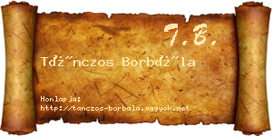 Tánczos Borbála névjegykártya