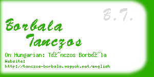 borbala tanczos business card